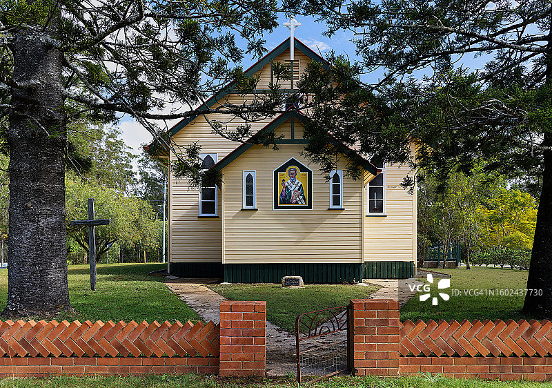 帕诺马镇的圣帕特里克天主教堂图片素材