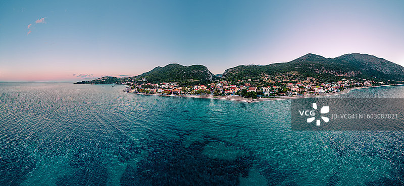 希腊凯法利尼亚岛夏季航拍全景图片素材