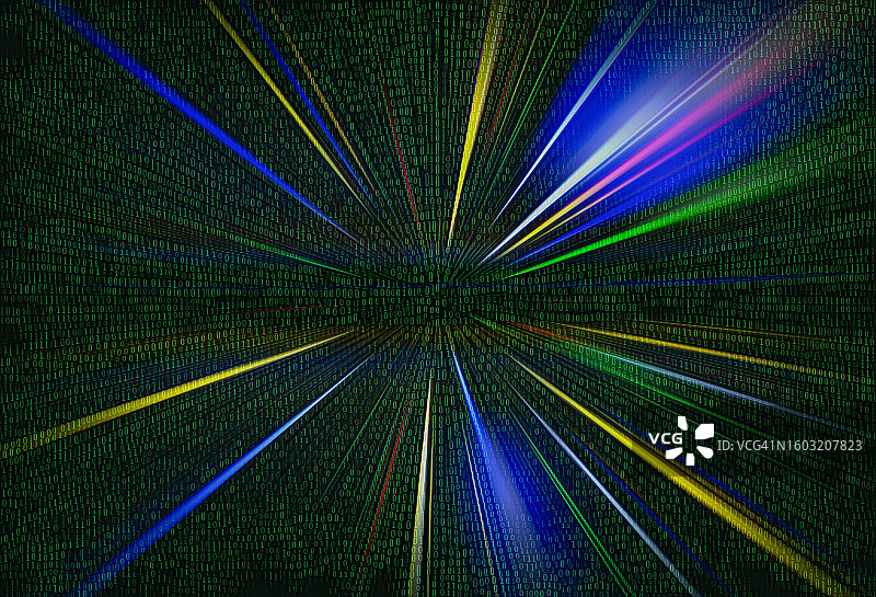 具有数字代码和移动光迹的未来主义背景图片素材