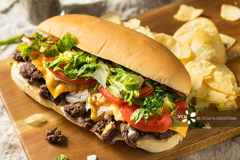 美国的汉堡特写图片素材
