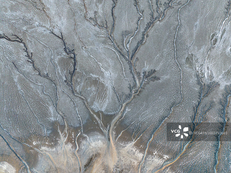 澳大利亚北部地区矿山尾矿形成的图案（鸟瞰视角）图片素材