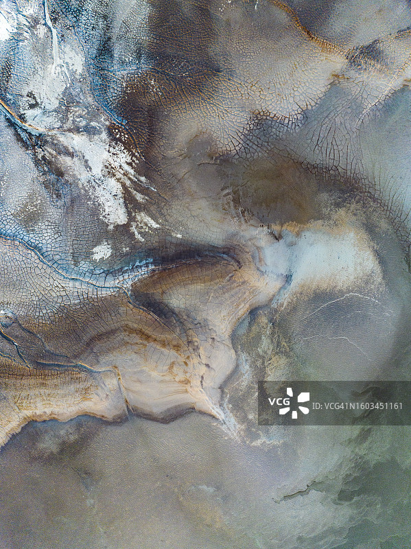 澳大利亚北部地区塔纳米沙漠金矿尾矿池航拍图片素材