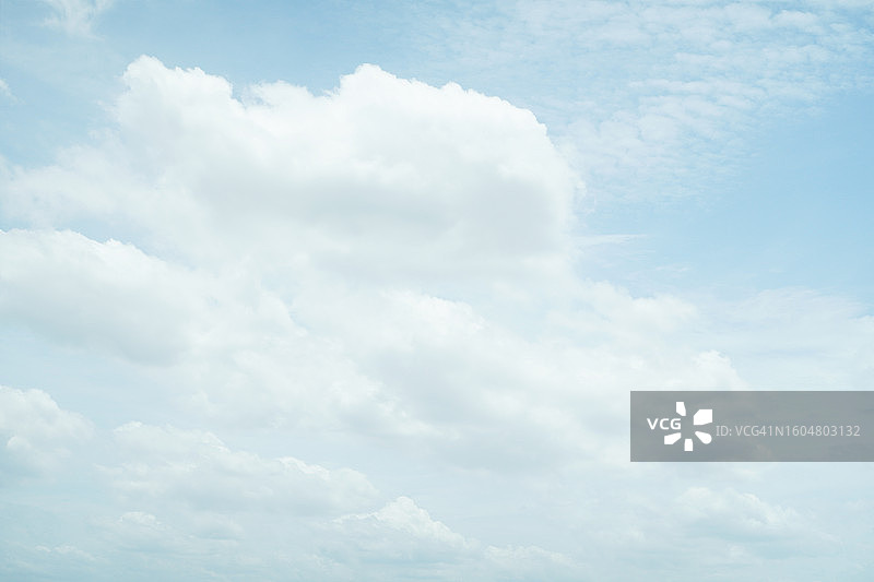 蓝天白云自然背景，留白区域可供文字编辑图片素材