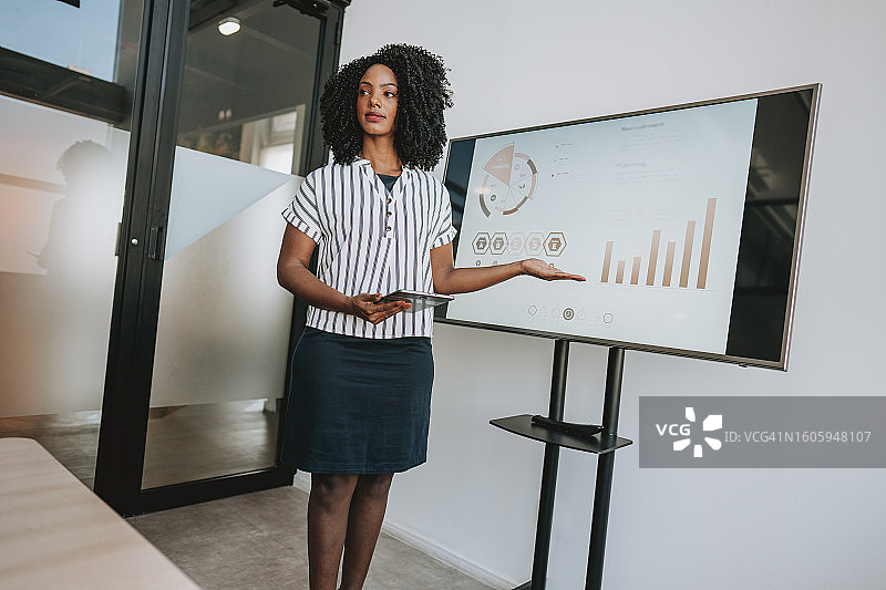一位商务女人展示财务业绩图片素材