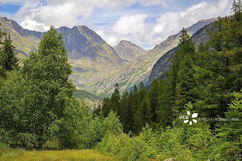 意大利格兰帕拉迪索国家公园瓦尔诺泰河沿岸山景图片素材
