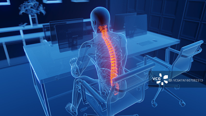 工作中的背痛插画图片素材