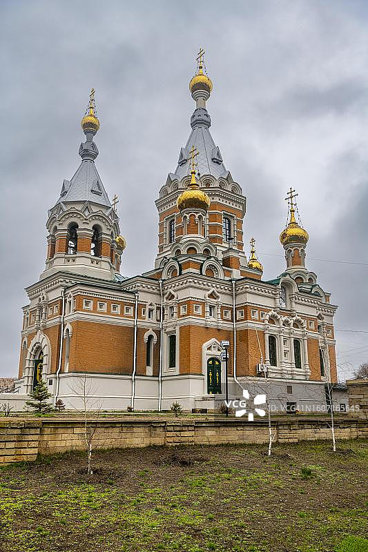 哈萨克斯坦乌拉尔斯克东正教大教堂图片素材