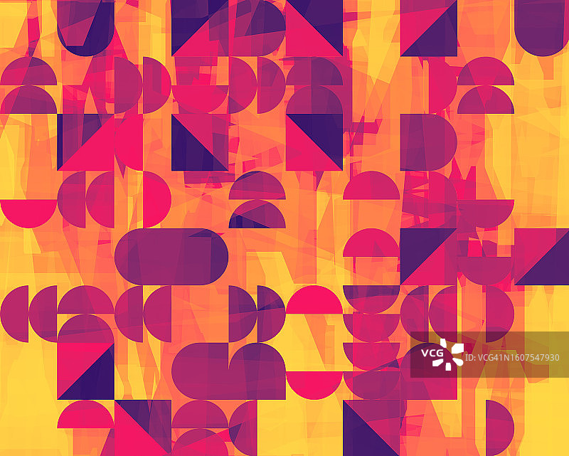 抽象秋季几何形状橙色黄色栗色纹理三角形和半圆形秋色背景图片素材