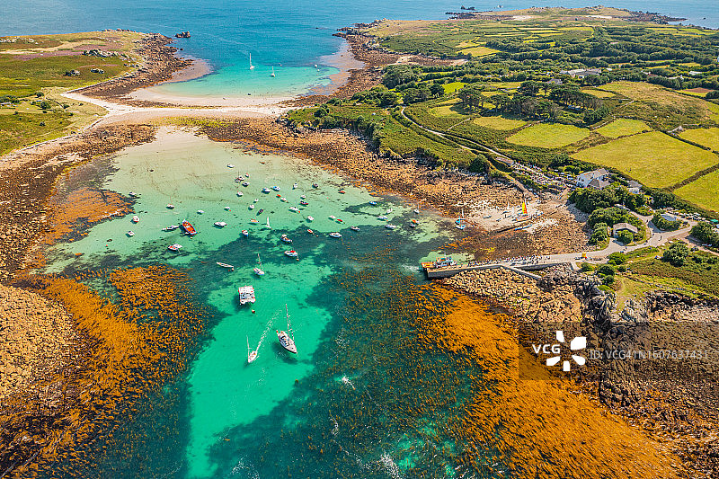 英国康沃尔郡锡利群岛的圣艾格尼丝图片素材