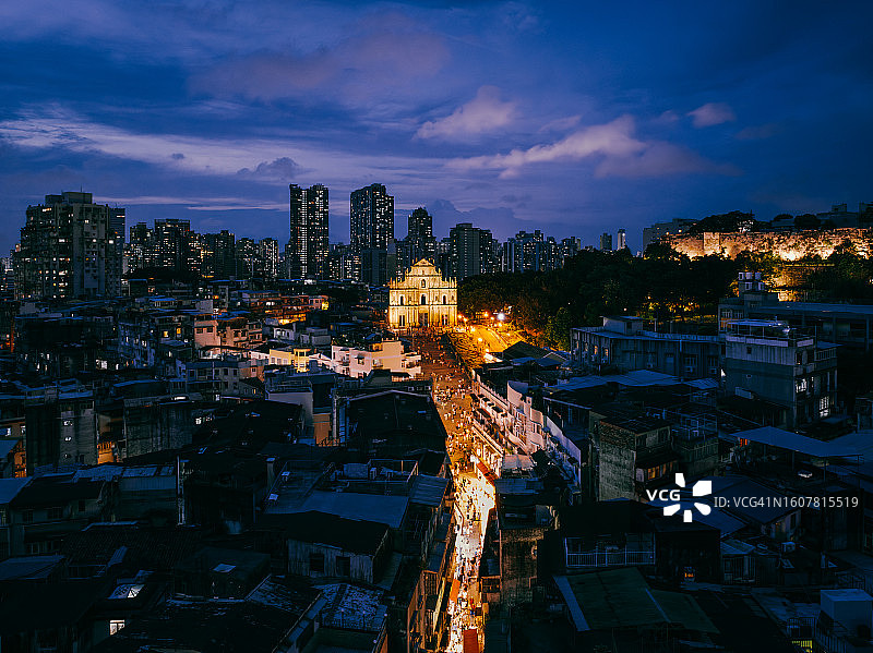 中国澳门大三巴牌坊遗址：澳门历史遗迹掠影图片素材