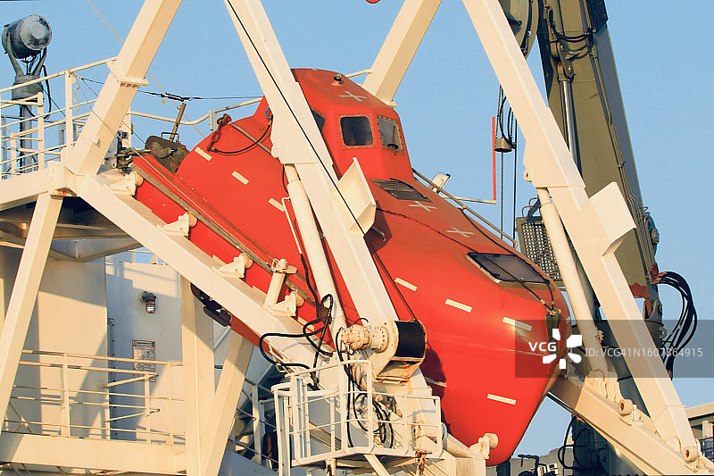 自由落体的救生艇航海图片素材