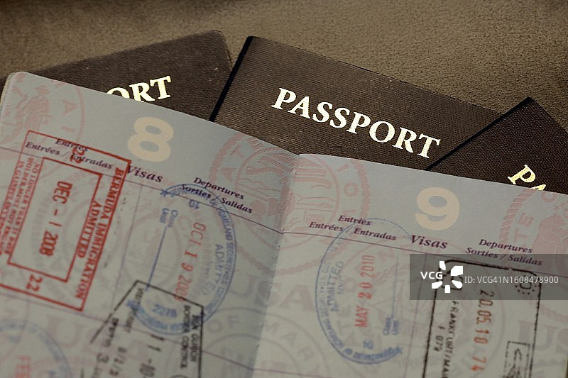 世界旅行者的护照证件图片素材