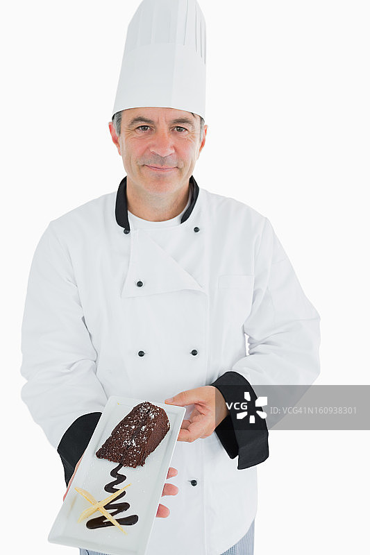 男厨师提供巧克力糕点图片素材
