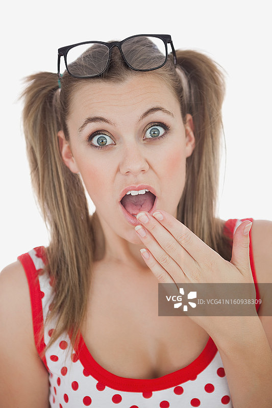 惊讶的年轻女人图片素材