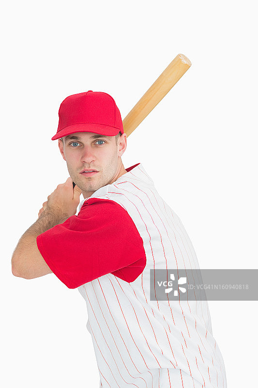 击球姿势的棒球击球手 портрет图片素材