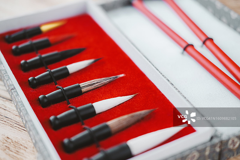 书法笔套装图片素材