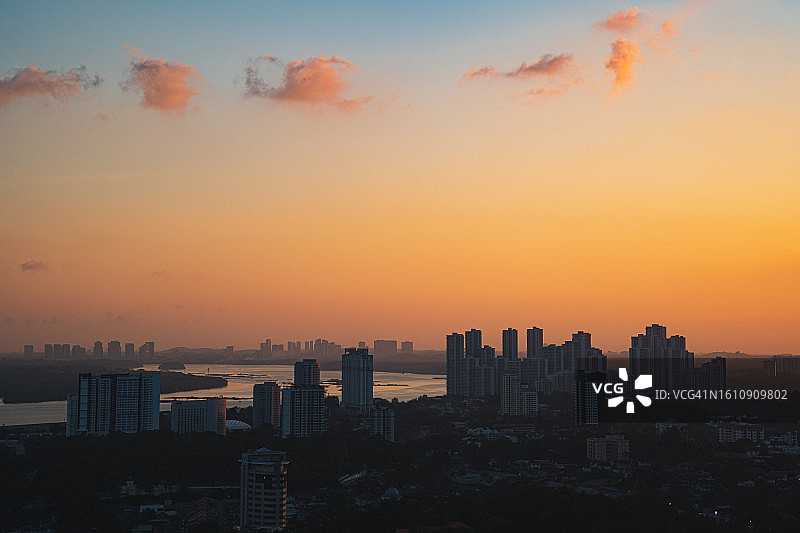 丹加湾日落剪影图片素材