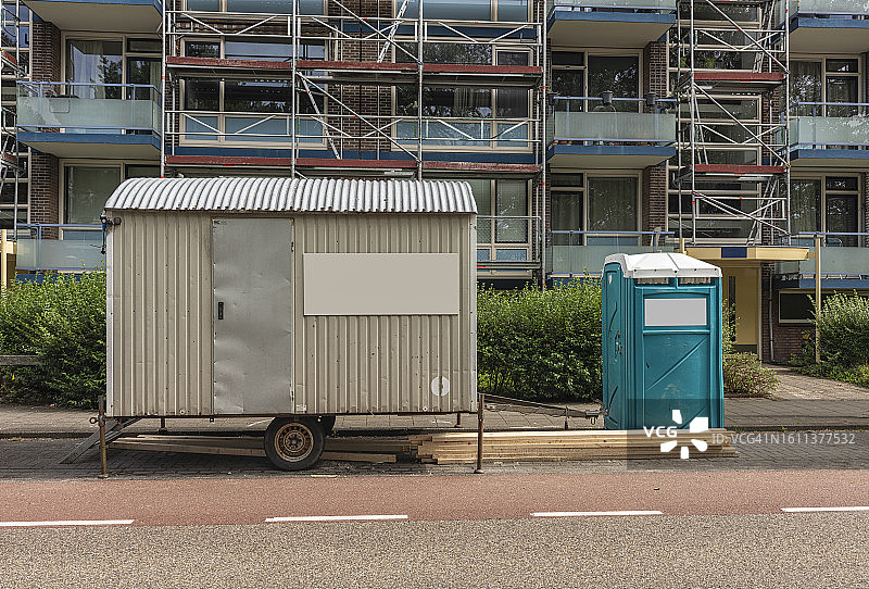 建筑单元和移动厕所图片素材