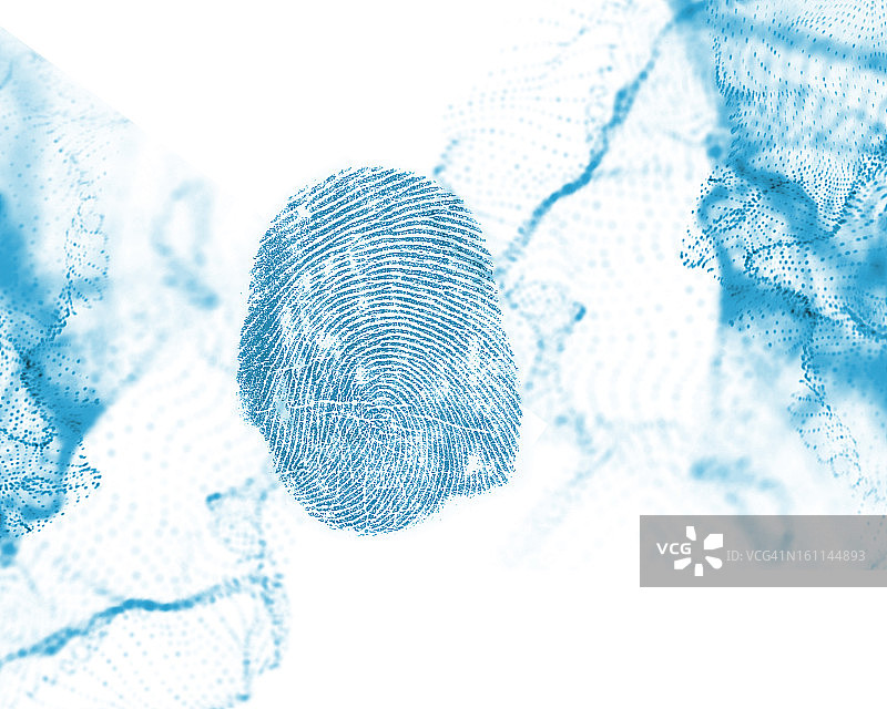蓝色指纹图片素材