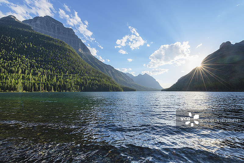 冰川国家公园上金特拉湖图片素材