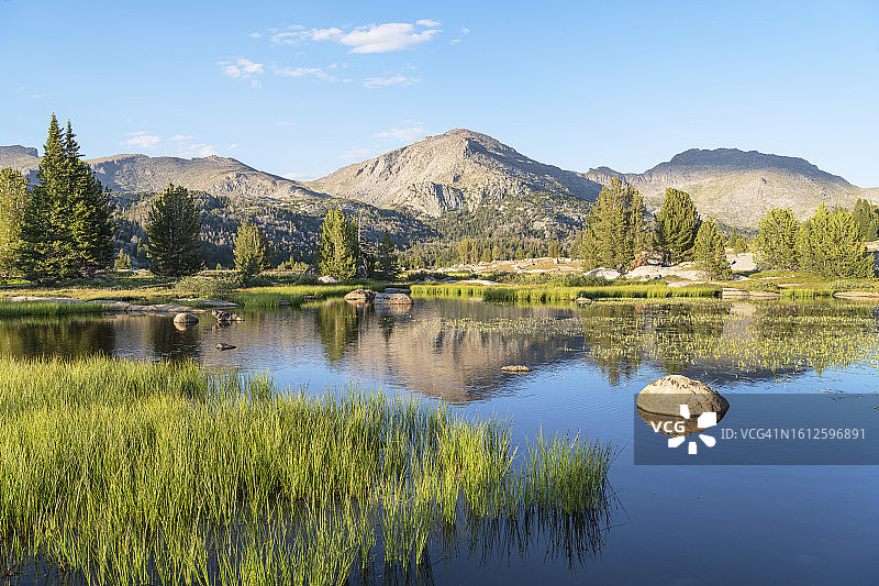布里杰荒野的亚高山池塘图片素材