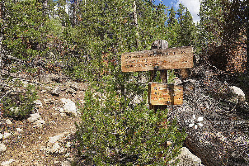 怀俄明州布里杰荒野步道标志图片素材