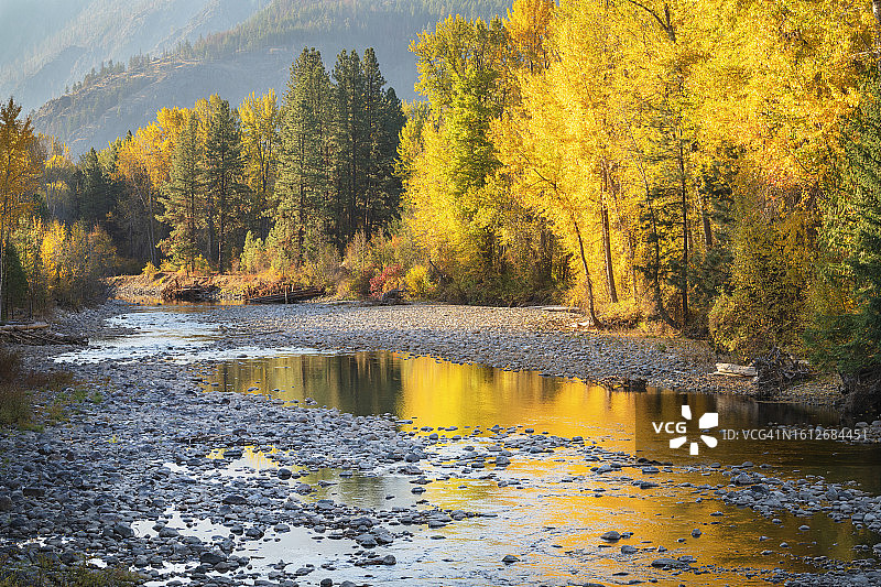 梅托河沿岸的秋叶图片素材