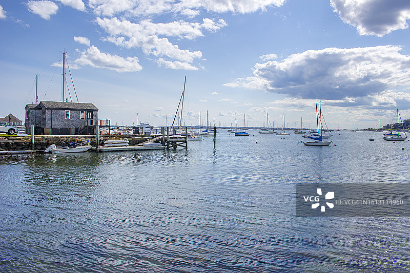 康涅狄格州斯托宁顿的韦兰码头图片素材