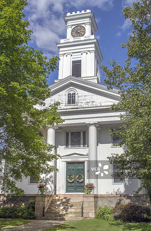 康涅狄格州斯托宁顿的联合教堂图片素材