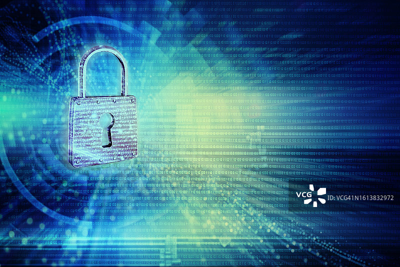 网络空间中的安全挂锁图片素材