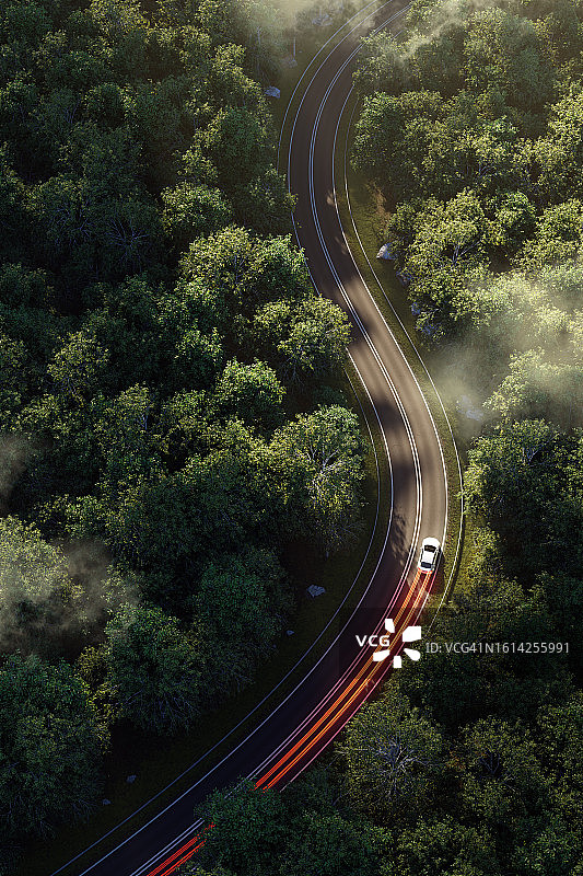 电动汽车空中森林v01图片素材