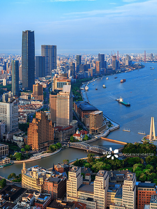 上海陆家嘴夜景及城市建筑航拍图片素材