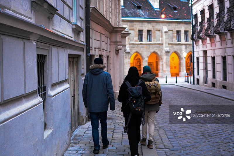 游客在维也纳享受夜生活图片素材