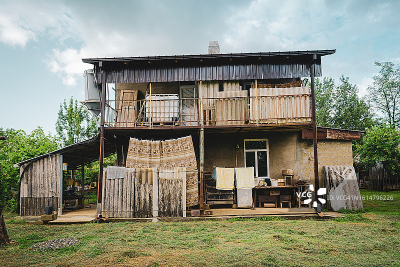 格鲁吉亚古里亚村可爱古朴小房子图片素材
