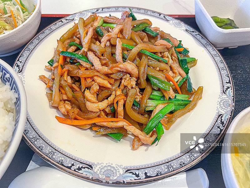 榨菜炒猪肉图片素材