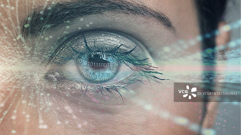 使用未来技术的人眼图片素材
