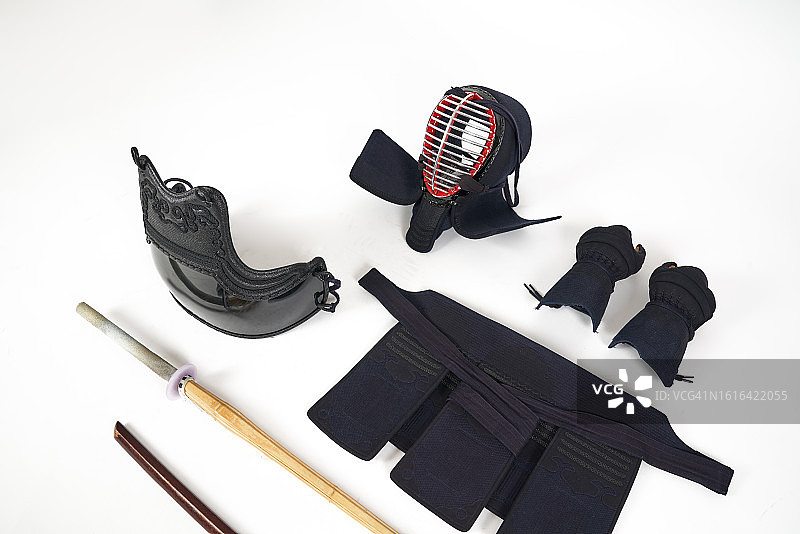 剑道装备的俯视角度照片图片素材