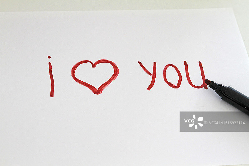 桌子上的我爱你留言图片素材