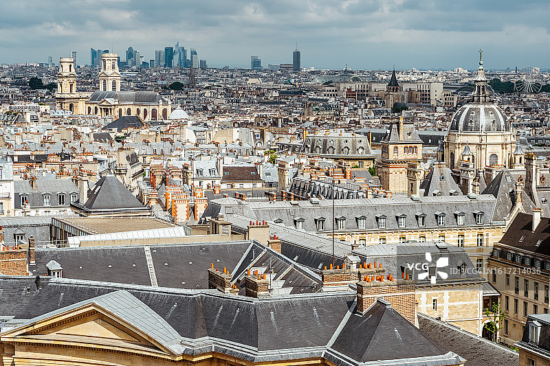 从先贤祠俯瞰巴黎及其灰色屋顶，法国图片素材
