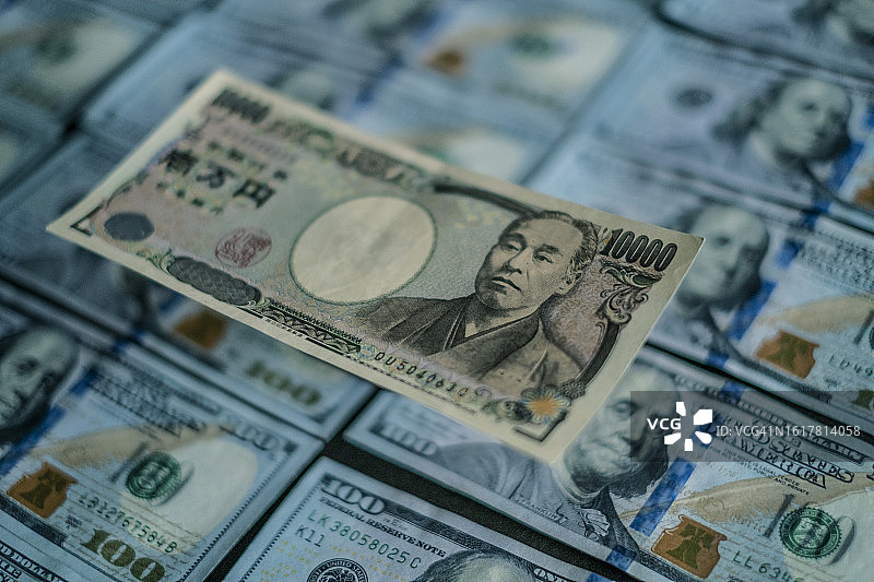 日元和美元现金图片素材