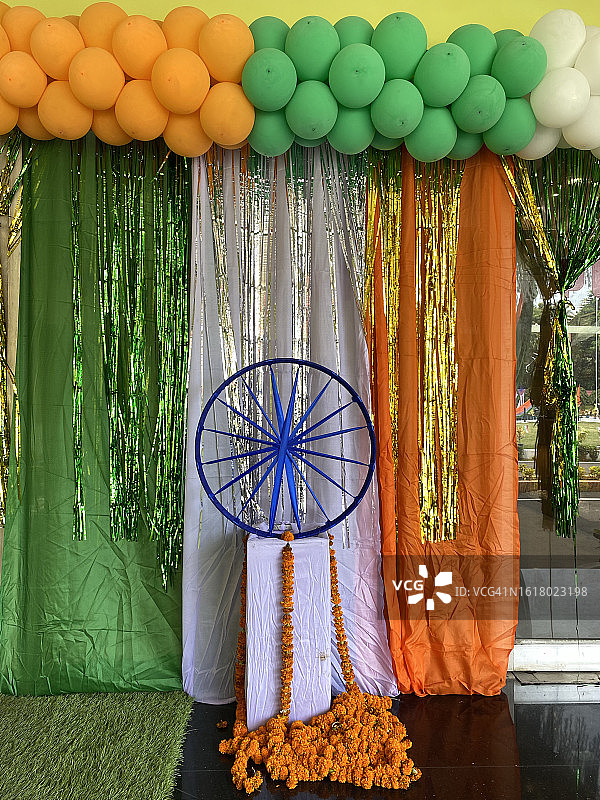 公司办公室里的印度国旗装饰图片素材