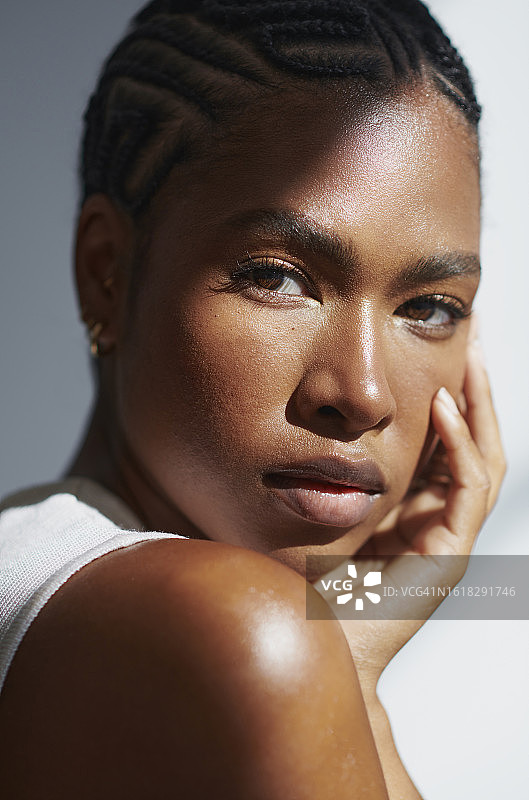 她拥有最光滑的肌肤，库存照片图片素材