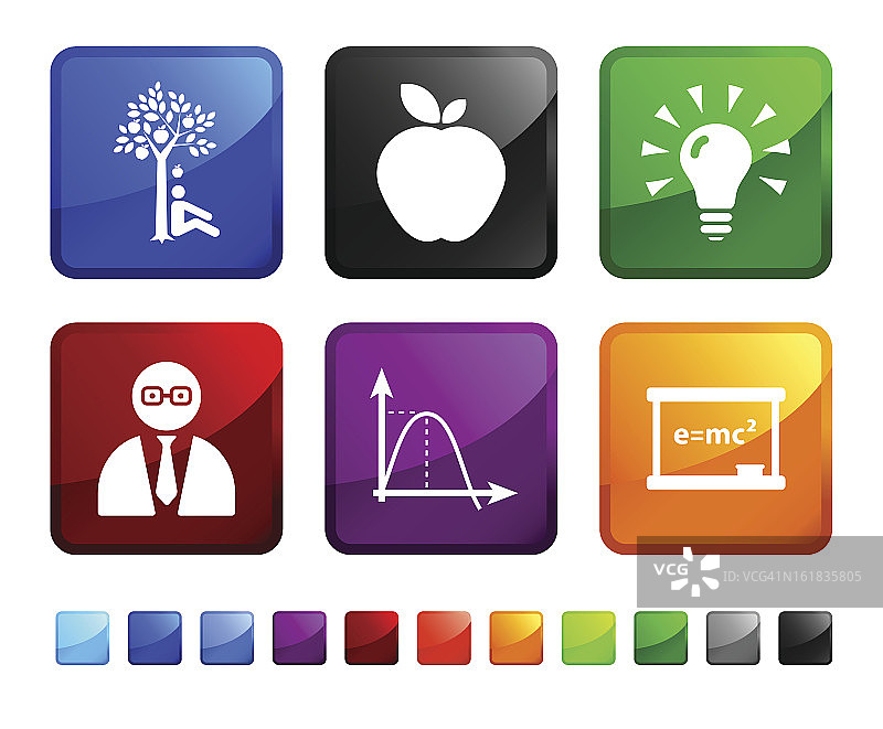 物理概念免版税矢量图标集图片素材