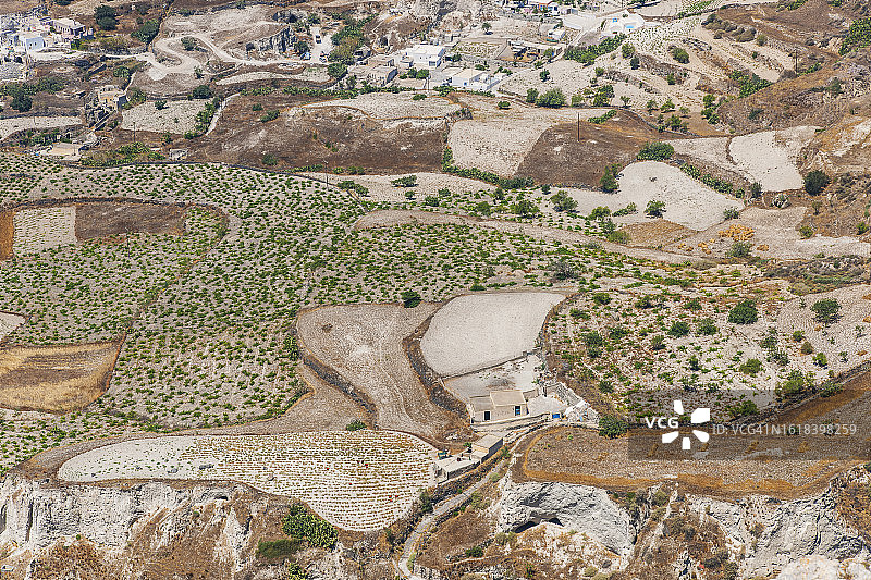 圣托里尼岛Emborio附近的葡萄园图片素材