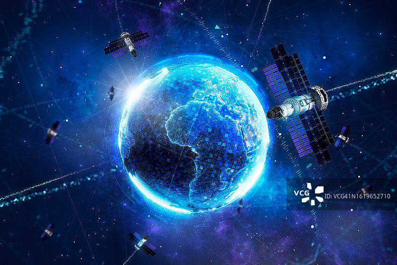 地球和卫星轨道图片素材