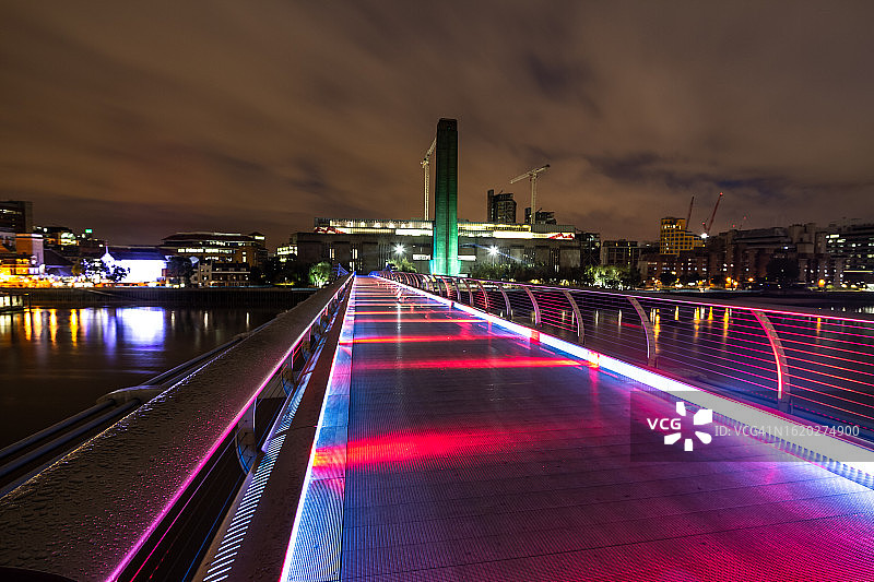 伦敦千禧桥夜景图片素材