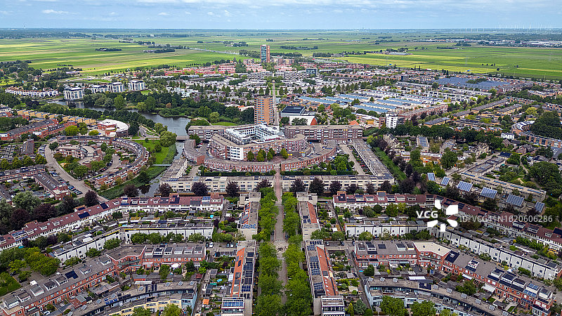 阿默斯福特 Nieuwland 住宅区的航拍照片图片素材