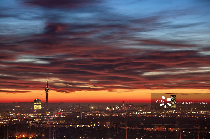 德国巴伐利亚州慕尼黑天际线图片素材