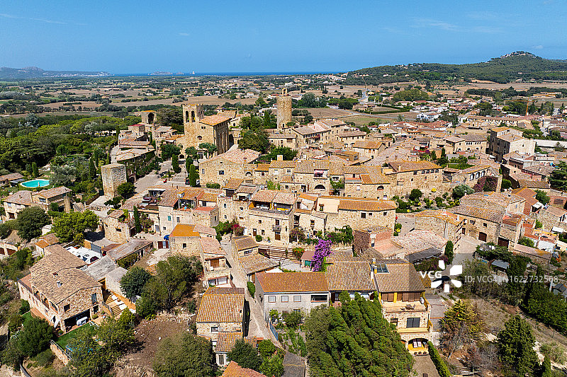 西班牙加泰罗尼亚帕尔斯海岸空中全景图片素材