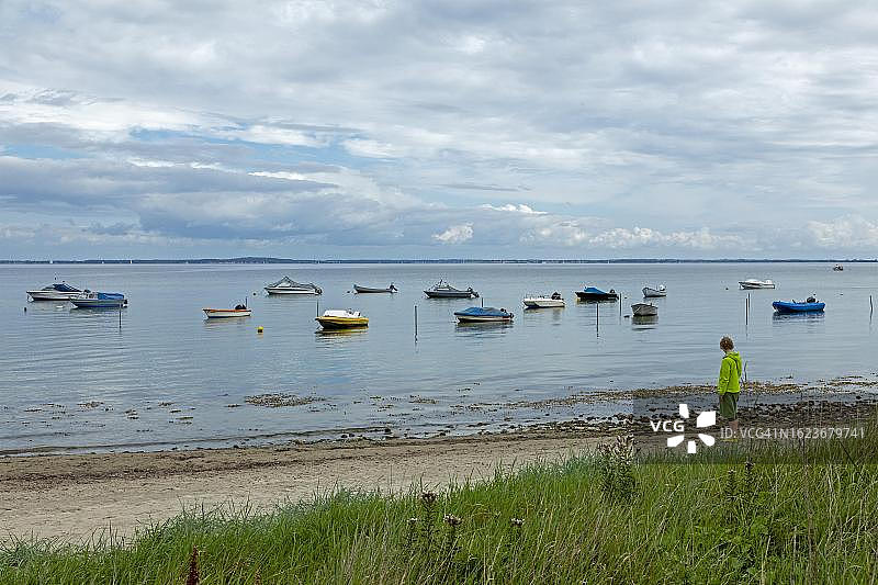 德国石勒苏益格-荷尔斯泰因州哈伯尼斯斯坦伯格的波罗的海船只图片素材